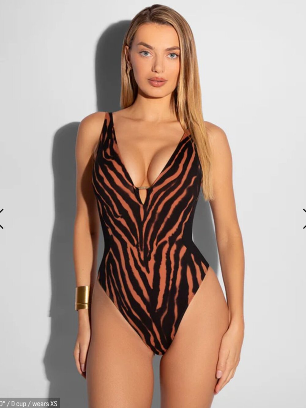TA3 Plungey One Piece M X-Long Tiger Stripe Gold Hardware Hi Cut